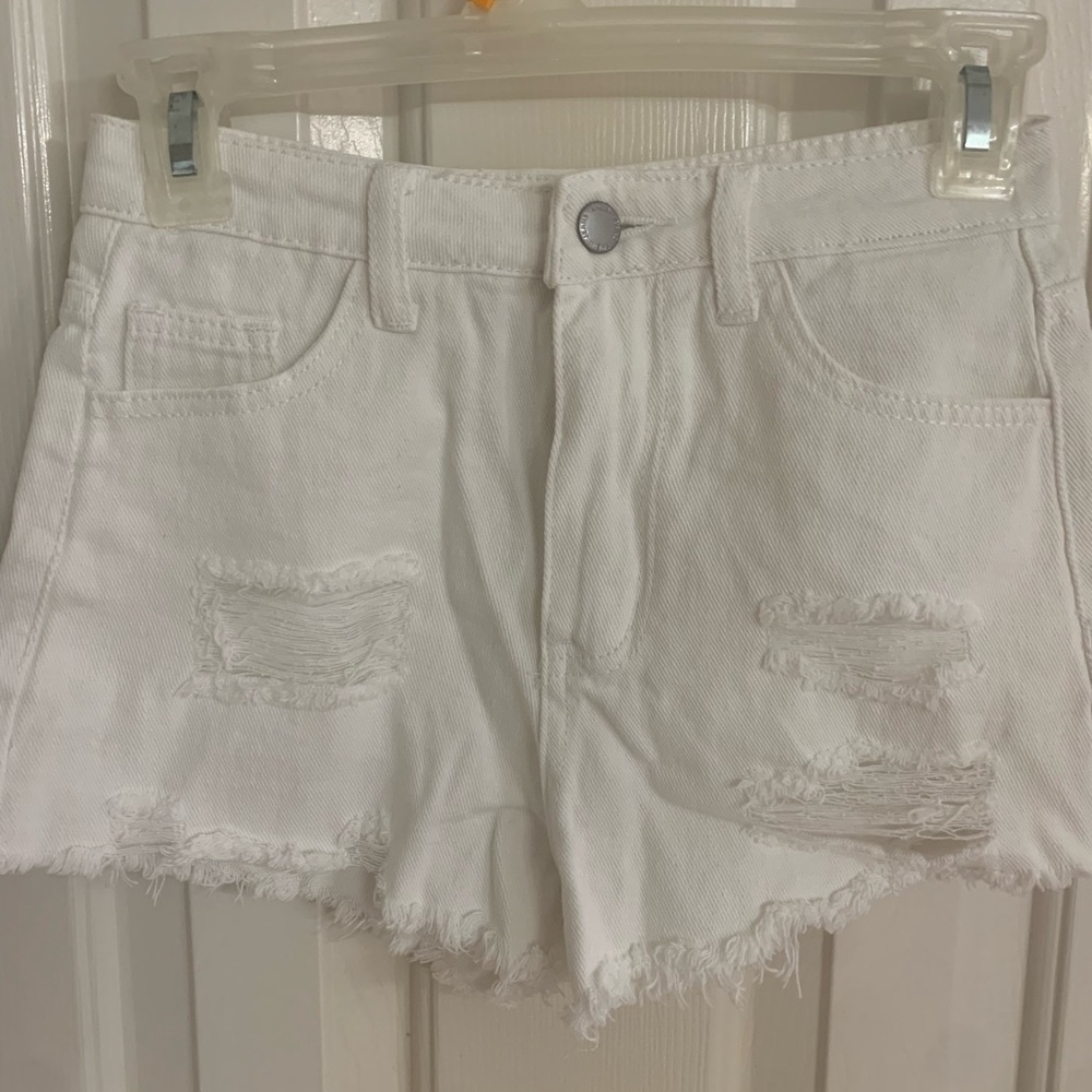 Shein girls distressed shorts